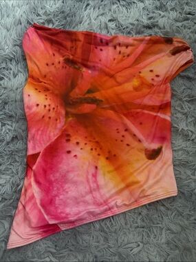 Peppermayo Floral Pink-Orange Strapless Top